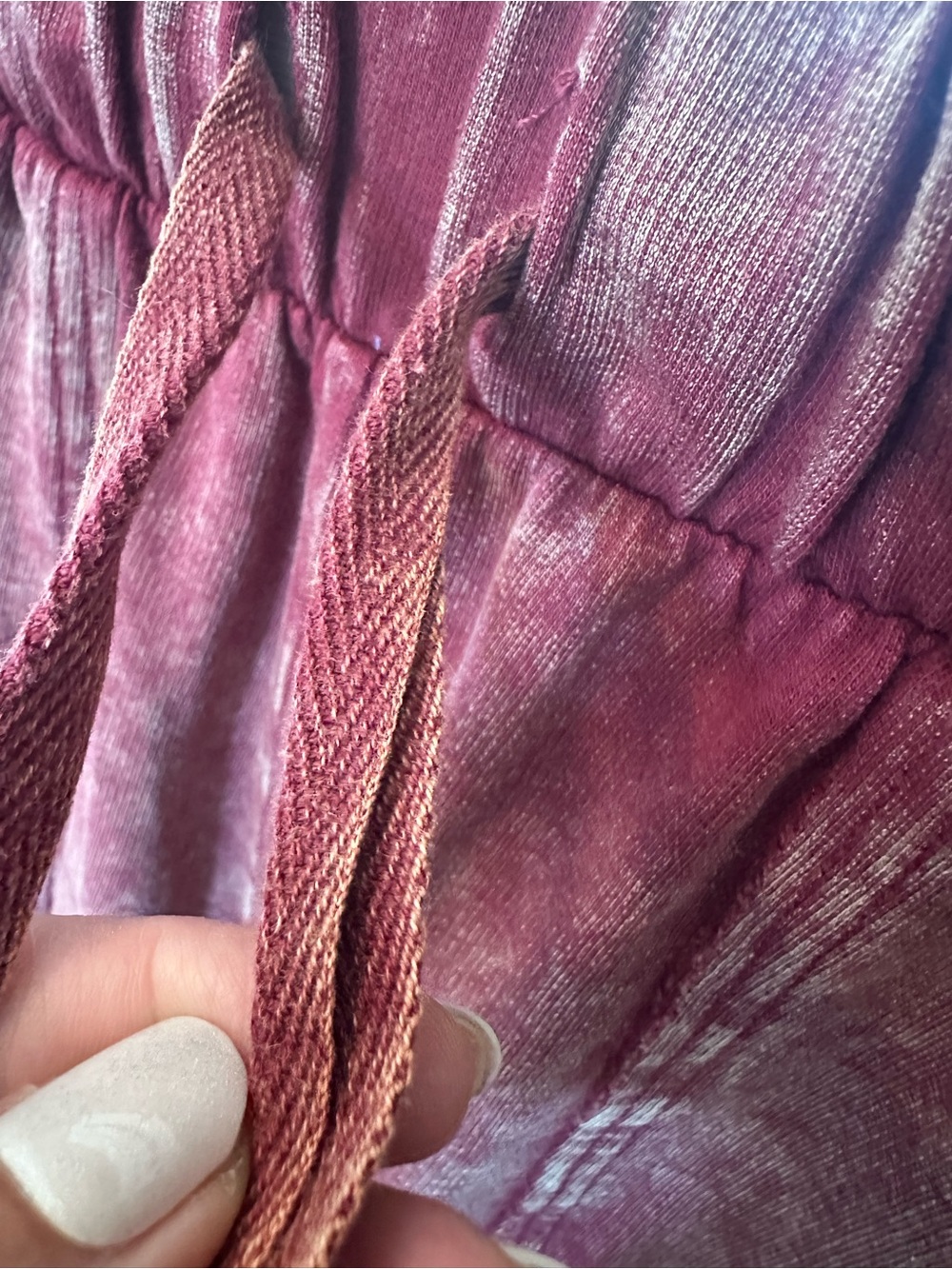 EUC🤎Zenana French Terry Wide Leg Flare Pant Small Cabernet - Picture 6 of 8